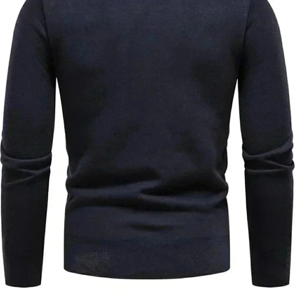 Dark Blue Mens Turtleneck Sweater - Picture 4 of 7
